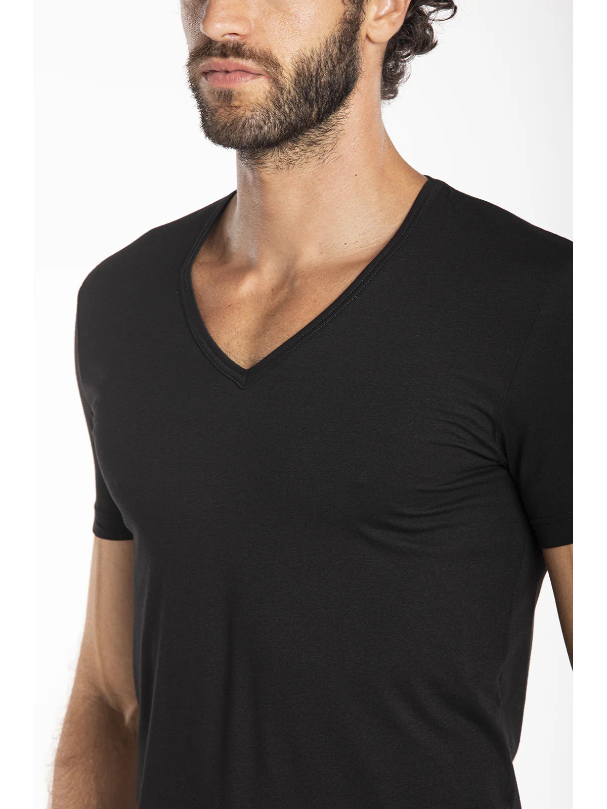 Julipet Men's Underwear Shirt In Elastic Cotton V-Neck Short Sleeves Hyper JNL121 S23