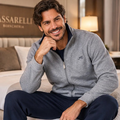 Jamas Herren Kamerajacke mit Reißverschluss Foster S80