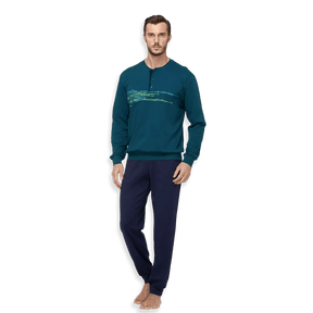 Jamas Pigiama Serafino da Uomo in Caldo Cotone IJ 2120 S54 - Passarelli Biancheria