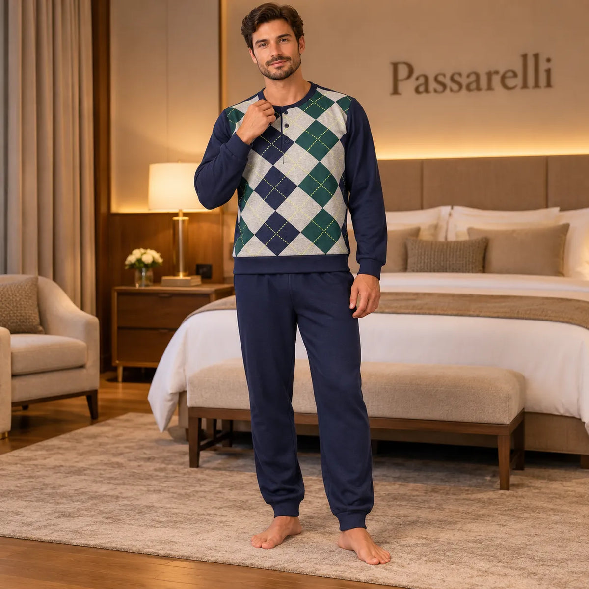 Jamas Pigiama da Uomo Invernale in Punto Milano IJ 2434