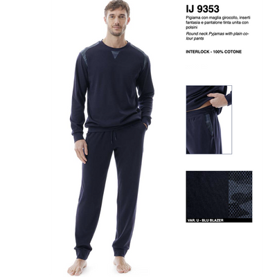 Jamas Pigiama da Uomo in Cotone Caldo IJ 9353 S75