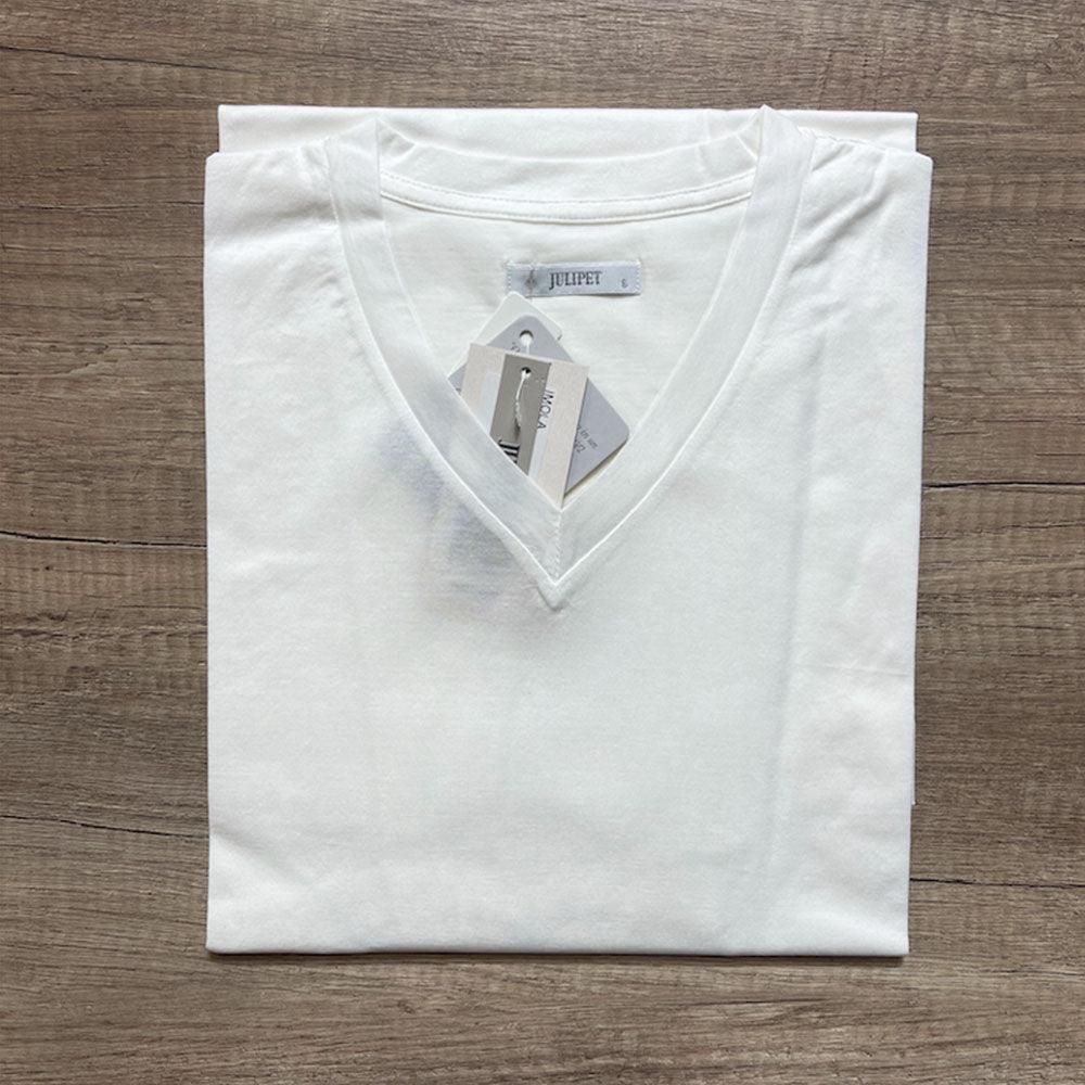 Julipet Maglia Intima da Uomo In Filo Scozia Scollo a V Maniche Corte Imola S44 - Passarelli Biancheria