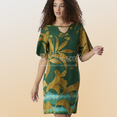 Ladiv Abito Estivo Maniche Corte in Viscosa AL135 2506S70