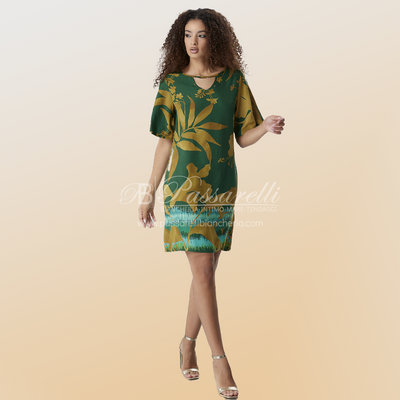 Ladiv Abito Estivo Maniche Corte in Viscosa AL135 2506S70