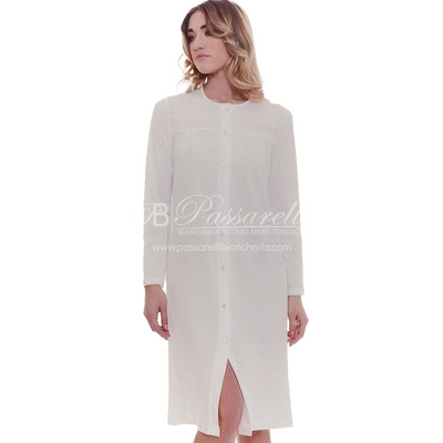 Lingery Camicia da Notte Maniche Lunghe in Jersey di Puro Cotone Clinica 9208 2509S23