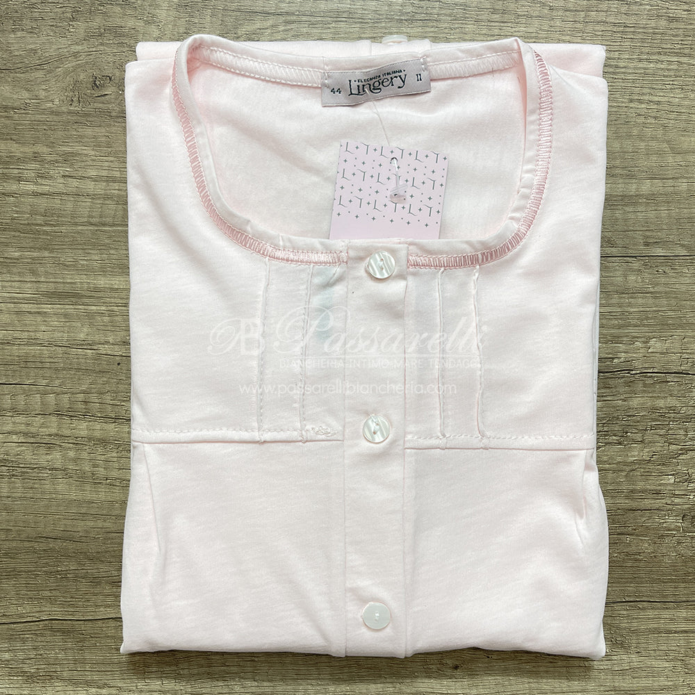 Lingery Camicia da Notte Maniche Lunghe in Jersey di Puro Cotone Clinica 9208 2509S23