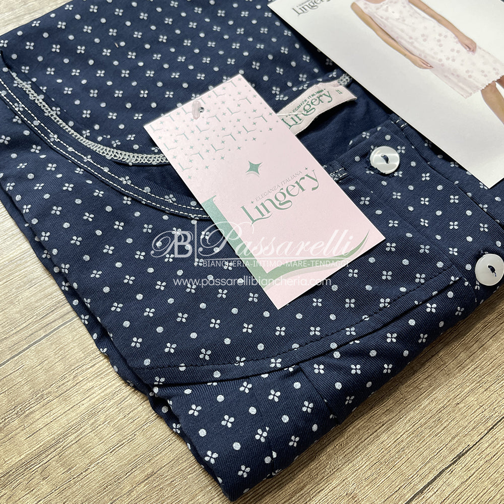 Lingery Camicia da Notte Spalla Larga in Jersey di Puro Cotone 9203 2505S30