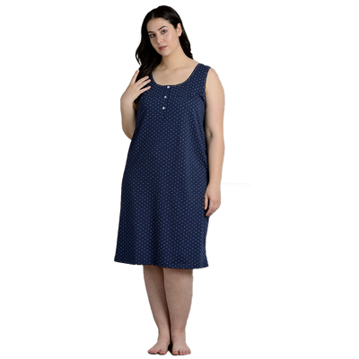 Lingery Camicia da Notte Spalla Larga in Jersey di Puro Cotone 9203 2505S30