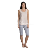 Lingery Pigiama Capri senza Maniche in Cotone Jersey da Donna 3091 2504S44