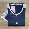 Lingery Vestaglia Maniche Corte in Jersey di Puro Cotone Aperta 8209 2504S36