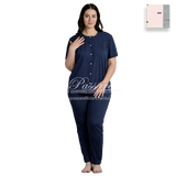 Lingery Pigiama Maniche Corte Aperto con Pantalone Lungo da Donna 731 2504S40