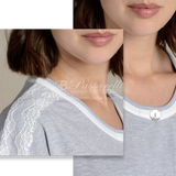 Lingery Vestaglia Maniche Corte in Jersey di Puro Cotone Aperta 8209 2504S36
