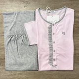 Liu Jo Damen-Sommerpyjama mit kurzen Ärmeln und langer Hose DL0103 S53