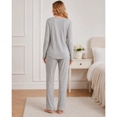 Liu Jo Pigiama Estivo da Donna in Cotone e Modal Maniche Lunghe Cuore DL0064