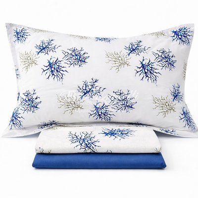 Mirabello Completo Lenzuola Copriletto Matrimoniale Coralli