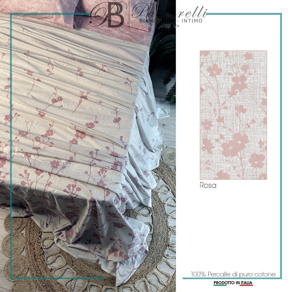 Maè Completo Lenzuola Copriletto Matrimoniale in Percalle Crilù 403 S44