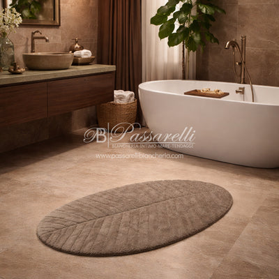 Maison Sucrée Tappeto bagno in cotone con trattamento antiscivolo Foglia 2502S46