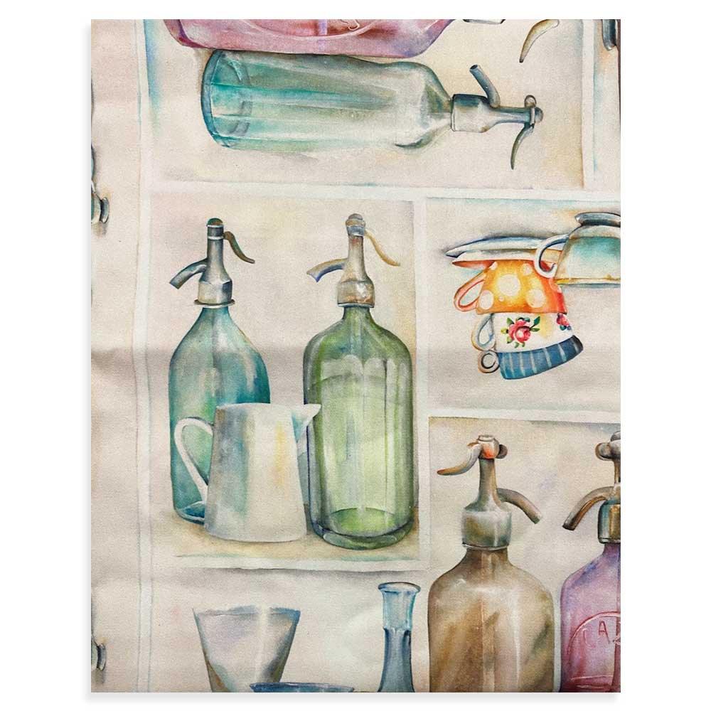 Maison Sucrèe Tovaglia 150x180 Pintura Bottiglie S34 - Passarelli Biancheria