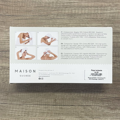 Maison Sucrée Turbante per Capelli in Spugna Pepe 450 S12