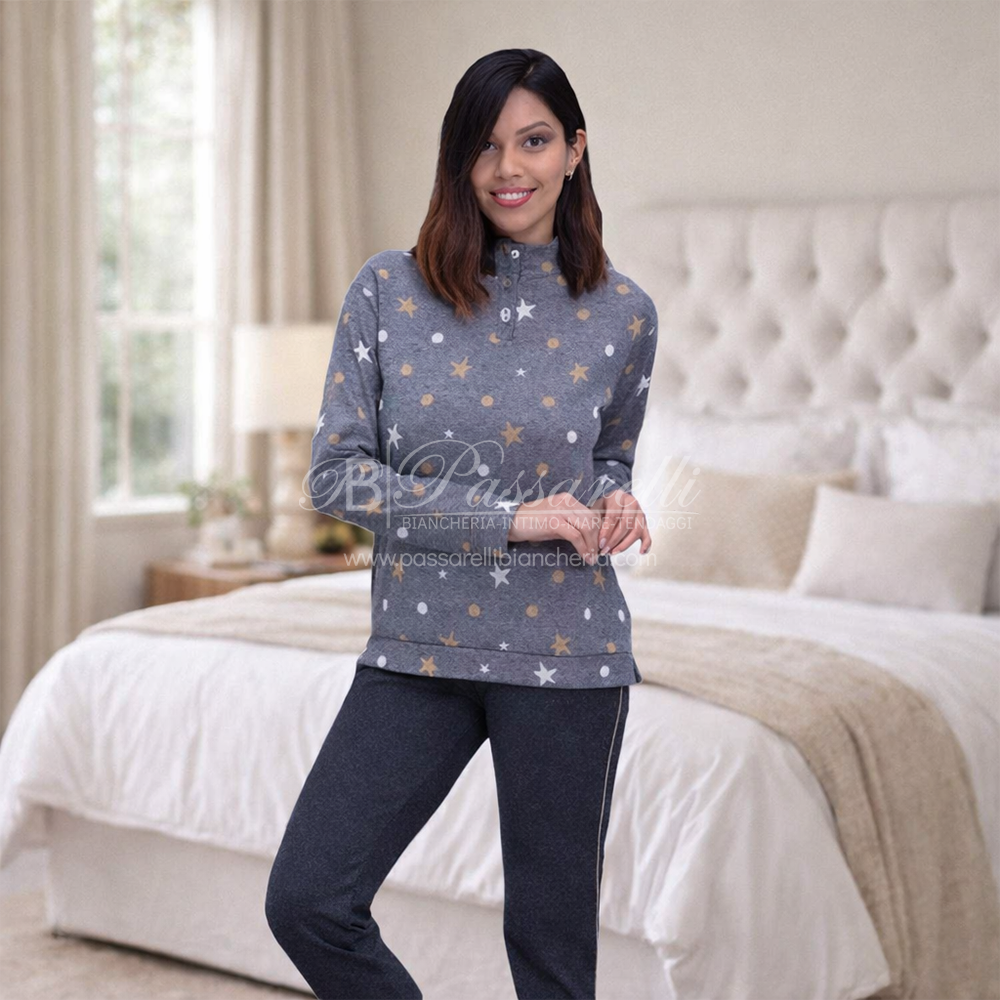 Manam Damen Winterpyjama in Punto Milano 20228 S43