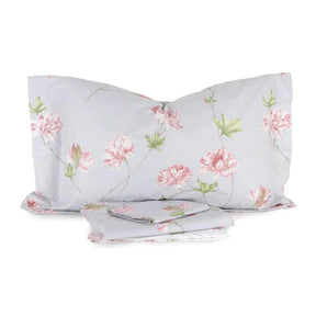 Mirabello Completo Copripiumino Matrimoniale in Percalle Azalee S120 - Passarelli Biancheria