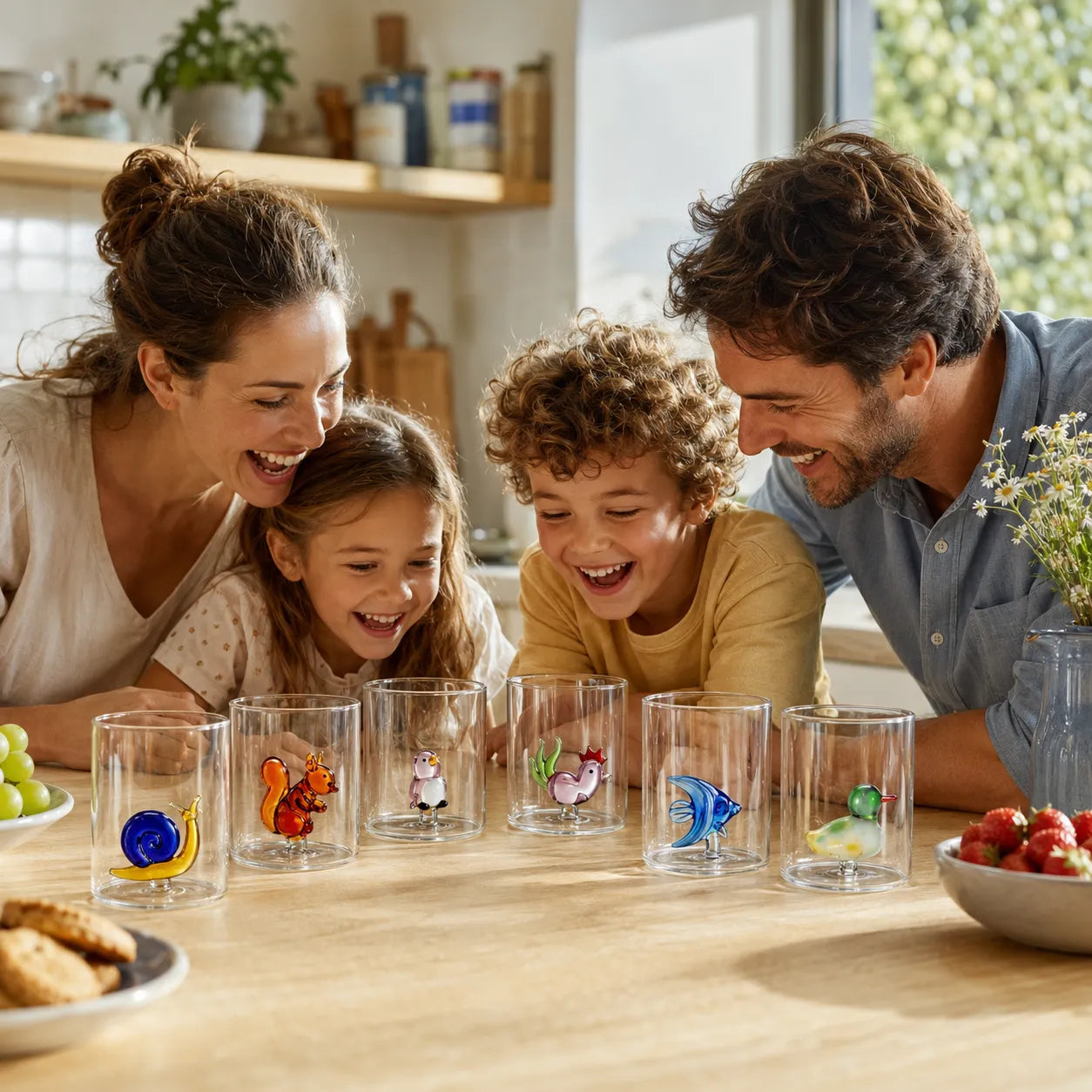 Montemaggi 6 Bicchiere Assortiti Acqua Animaletti in Vetro Borosilicato CVT646