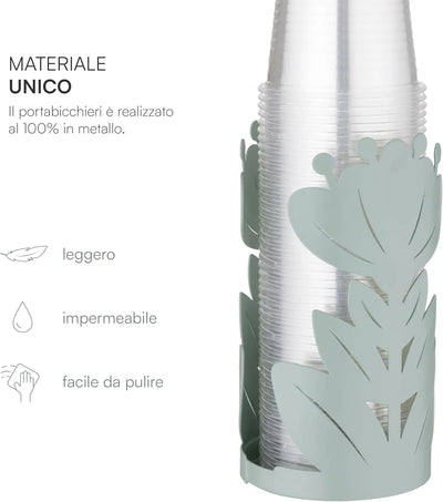 Montemaggi Ibiscus Portabicchieri in Metallo Verde Chiaro