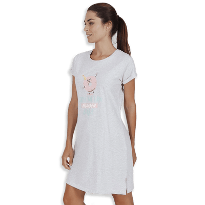 Mr Wonderful Camicia da Notte da Donna Maniche Corte 51487 S18 - Passarelli Biancheria
