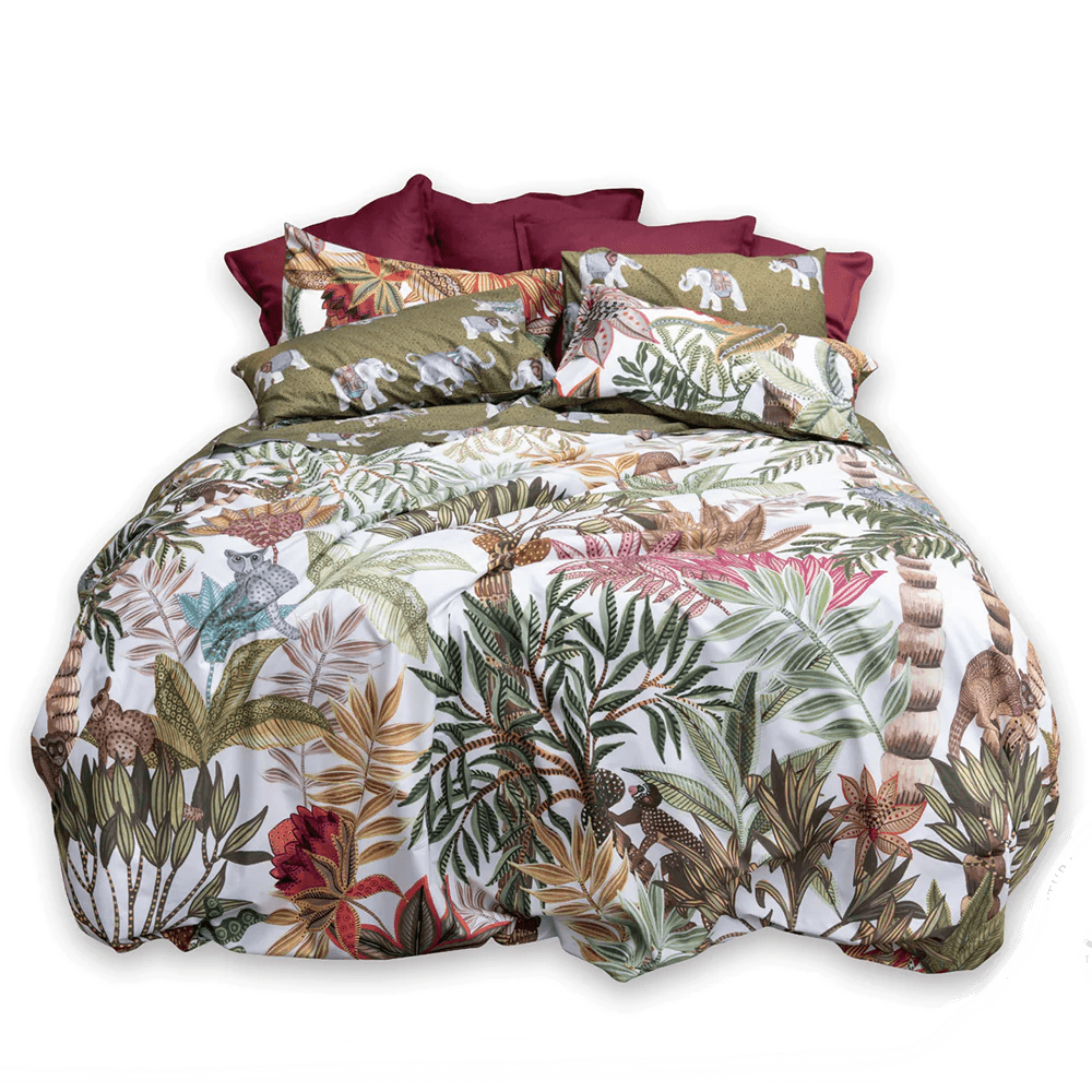 Tessitura Toscana Telerie Completo Lenzuola Matrimoniale Munai Forest S140 - Passarelli Biancheria