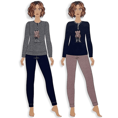 No Name Pigiama da Donna Caldo Cotone 252PF S22 - Passarelli Biancheria