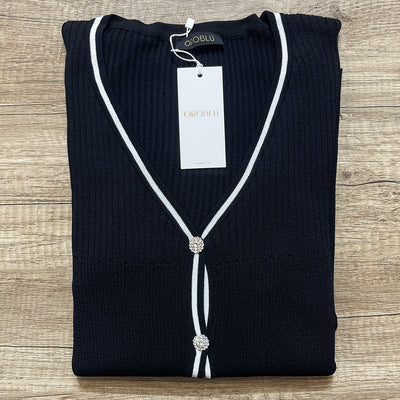 Oroblu Cardigan in Viscosa a Costine Glamour Rib VOBT67636 S74
