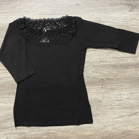 Oroblu Pull-On Tops Cotton Lace 3/4 Sleeve VOBT67586 S43