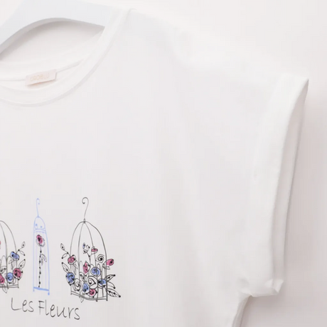 Oroblu T-shirt da Donna in Cotone Elasticizzato City Flowers VOBT67615 S40