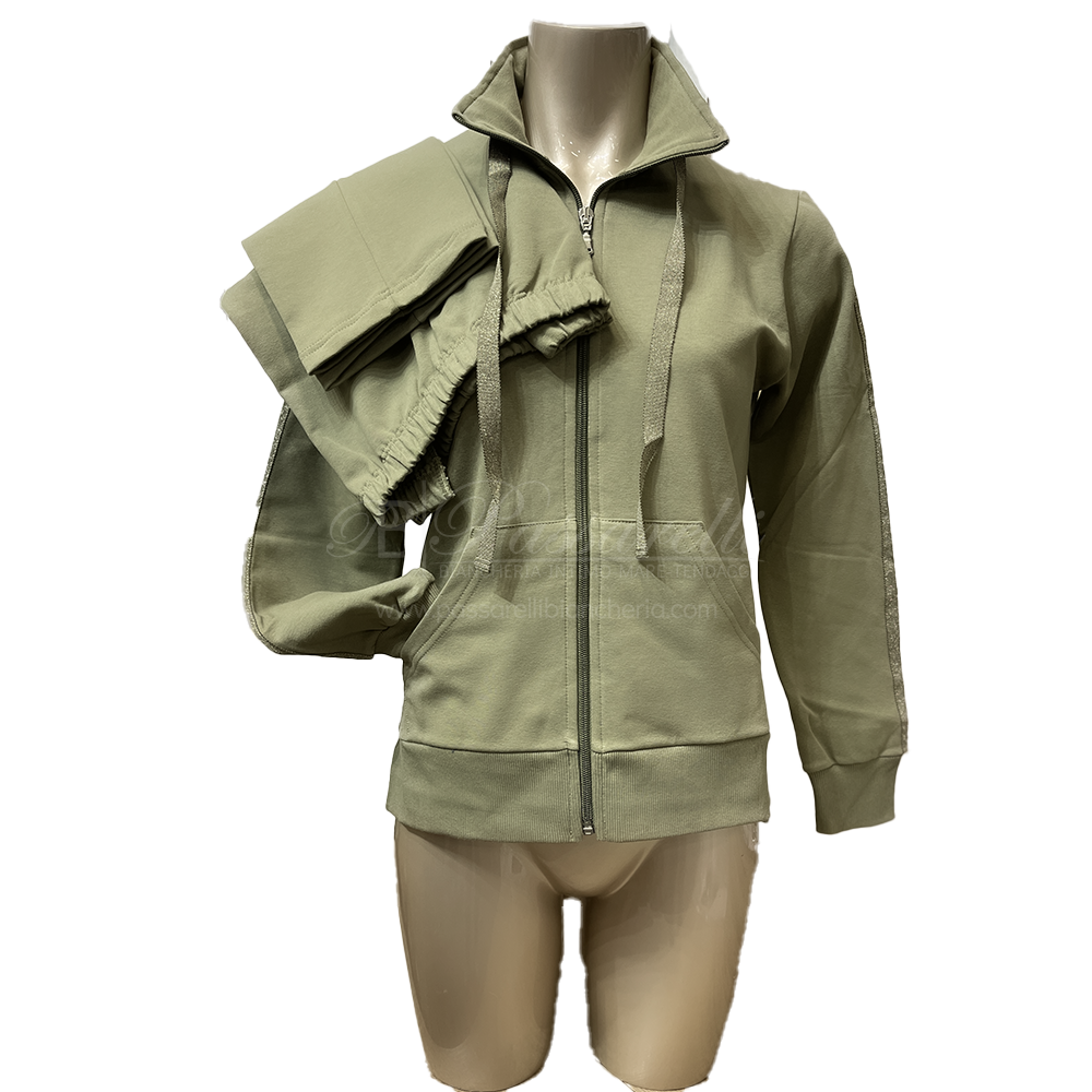 Oxigym Tuta in Cotone Felpato con Zip da Donna F977 2509S76