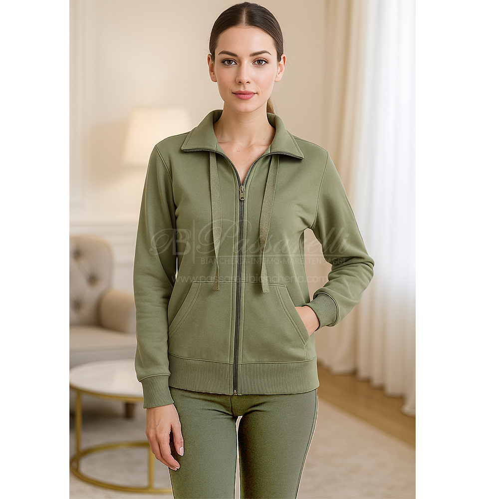 Oxigym Tuta in Cotone Felpato con Zip da Donna F977 2509S76