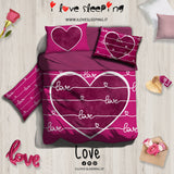 I Love Sleeping Completo lenzuola copriletto LOVE 2502B80