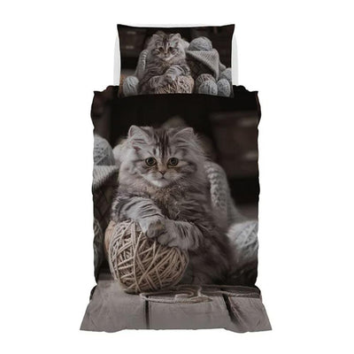 Parure Copripiumino Singolo 1 Posto GoodNight Gatto Felix B22 - Passarelli Biancheria