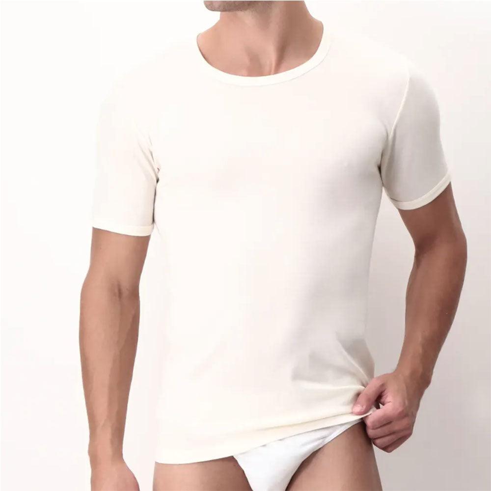 Perofil Maglia Intima da Uomo Girocollo Maniche Corte Lana/Seta/Cotone S44 - Passarelli Biancheria