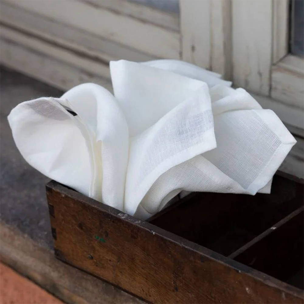 Tessitura Toscana Confezione da 6 Tovaglioli in Lino Tinta Unita Petra S42