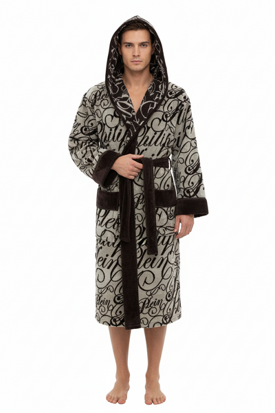 Philipp Plein Accappatoio con Cappuccio Script Moderno in Spugna