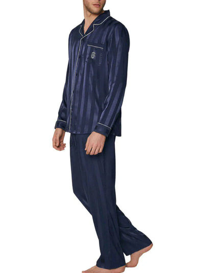 Admas Pigiama in Raso Blu da Uomo 55312 2504S38
