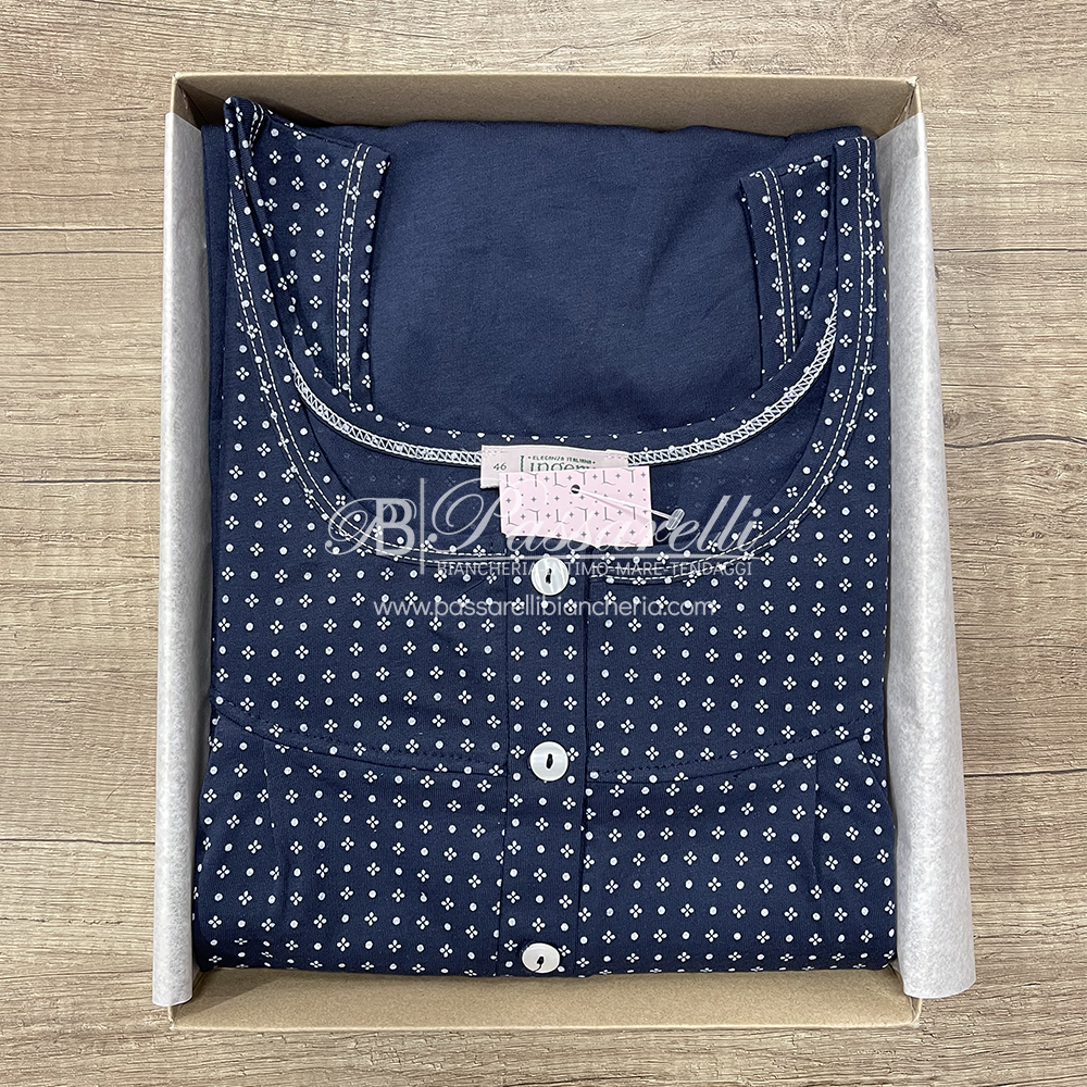 Lingery Pigiama Maniche Corte Aperto con Pantalone Lungo da Donna 731 2504S40