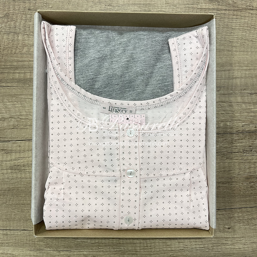 Lingery Pigiama Maniche Corte Aperto con Pantalone Lungo da Donna 731 2504S40