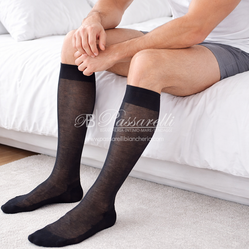 Punto Chiffon set di 6 Paia di calze uomo lunga in filoscozia 2606S