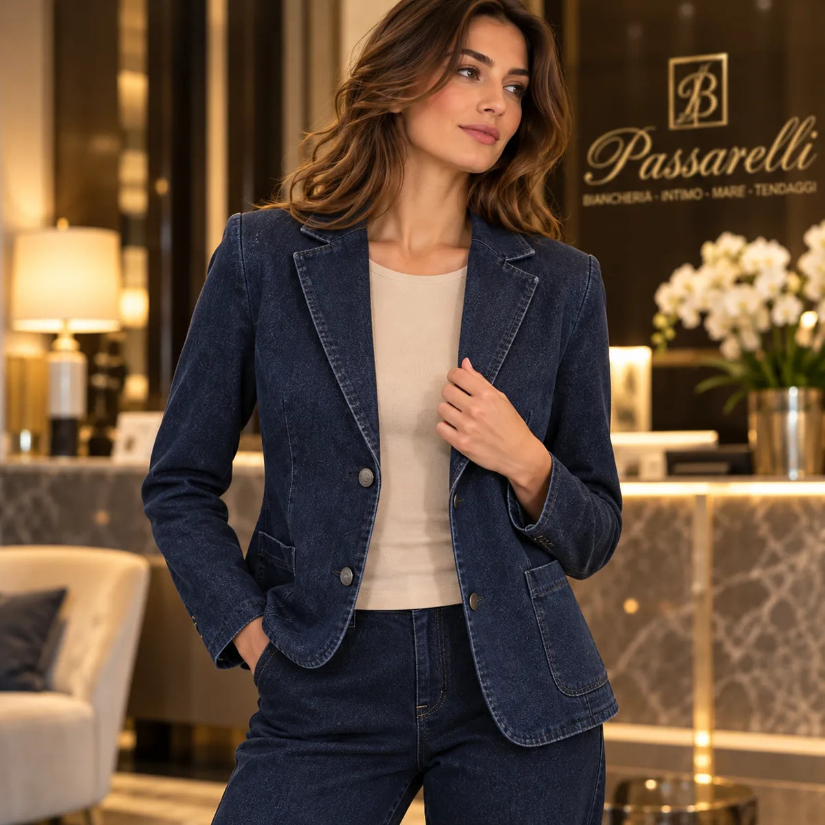Ragno Blazer due bottoni in Super Denim DO79GA