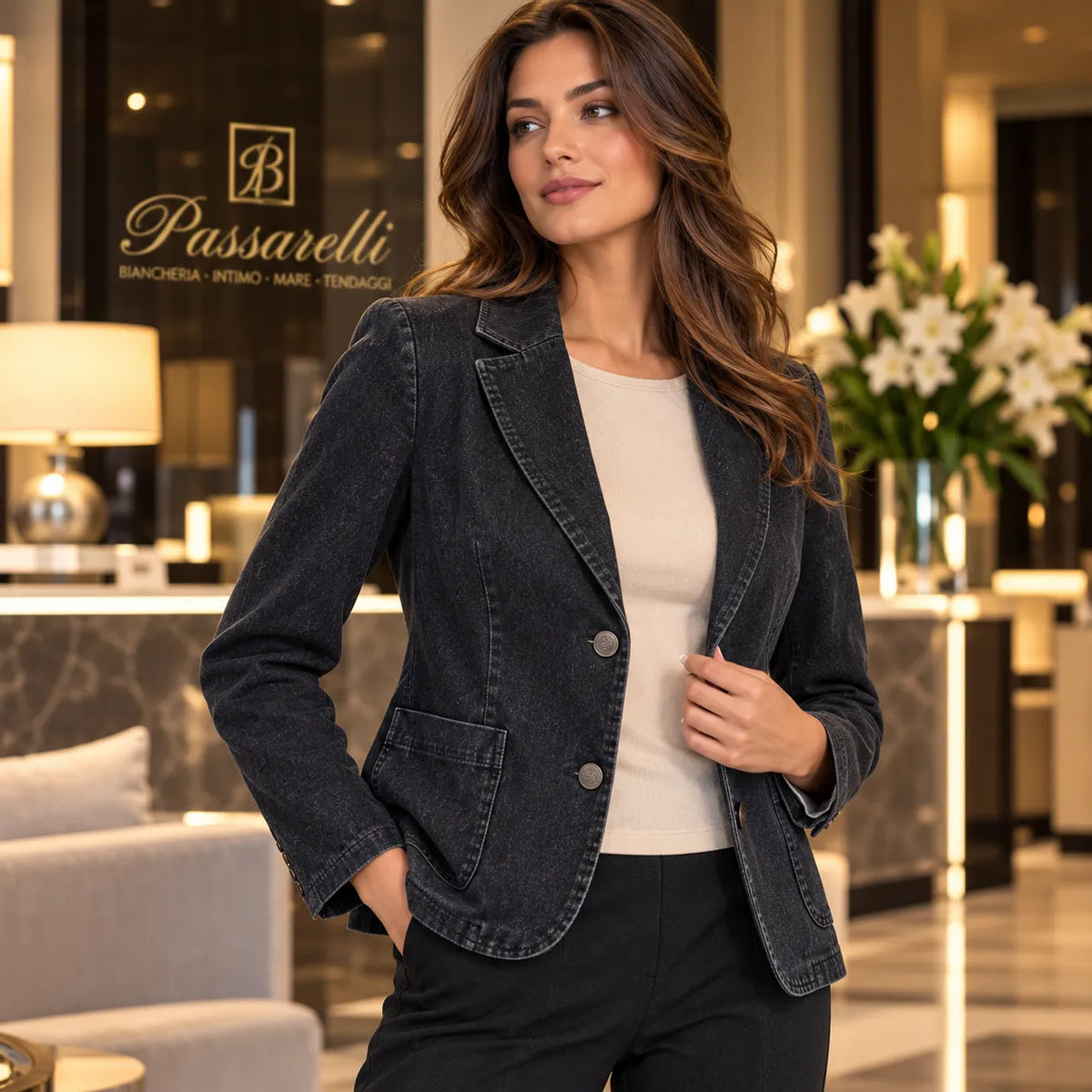 Ragno Blazer due bottoni in Super Denim DO79GA