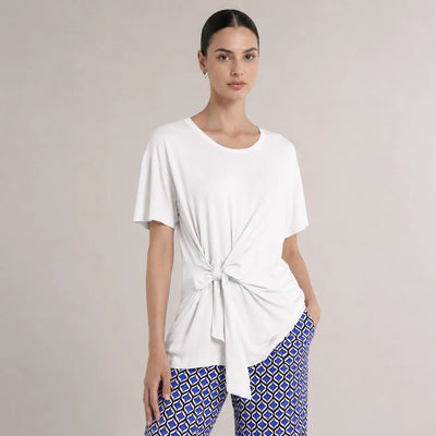 Ragno Blusa Fiocco maniche Corte in Viscosa DQ15TJ
