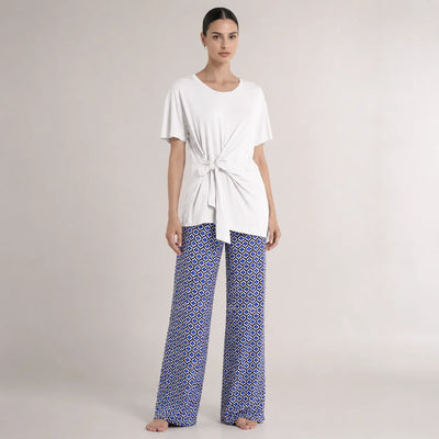 Ragno Blusa Fiocco maniche Corte in Viscosa DQ15TJ