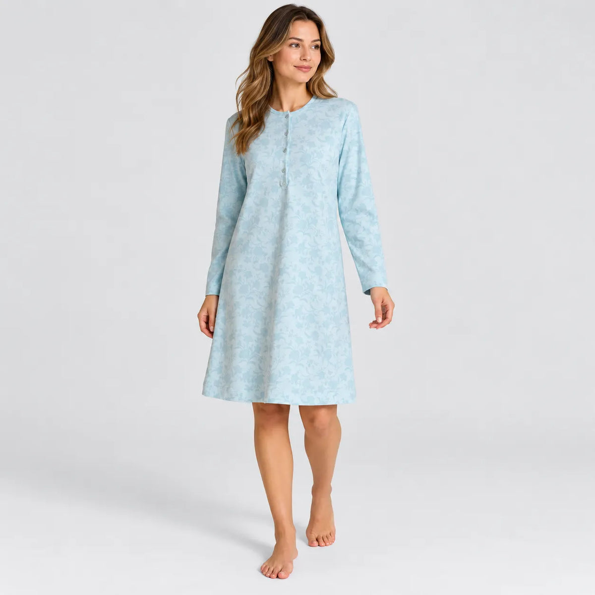 Ragno Camicia da Notte Lunga Cotone Cotone Fantasia DU26NK