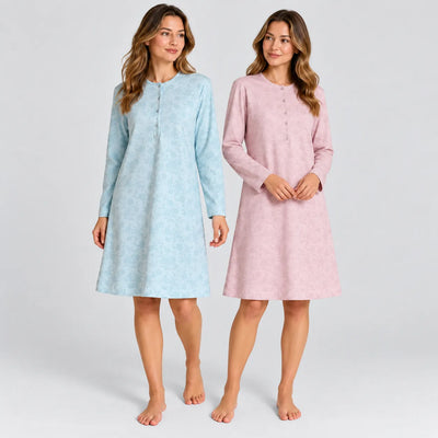 Ragno Camicia da Notte Lunga Cotone Cotone Fantasia DU26NK